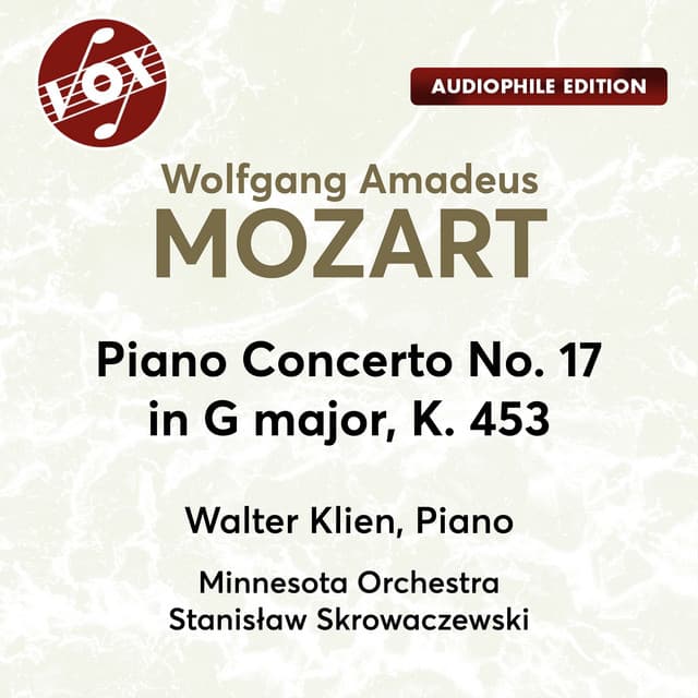 Mozart: Piano Concerto No. 17 in G Major, K. 453