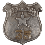 Badge of a Texas State policeman