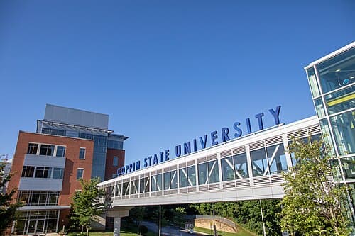 Eagle Walk connected to Health & Human Services Building on campus