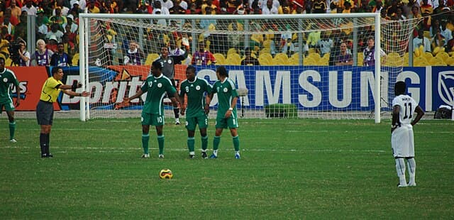 Ghana against Nigeria in the 2008 Africa Cup of Nations quarter-final