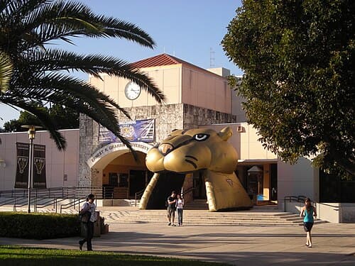 The Graham Center, FIU's student union; over 3.5 million people walk through the Graham Center every year, making it the heart of student life at FIU[24]