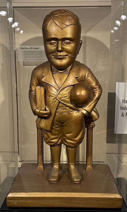 Sunny Boy figure in the Husky Hall of Fame at Hec Edmundson Pavilion