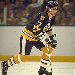 Ray Bourque, shown in 1981 and before switching to his familiar no. 77, led the Bruins to the Stanley Cup Final in 1988 and 1990.