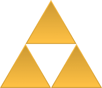 The Triforce is represented as three conjoined golden triangles.