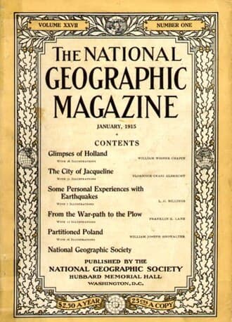 Cover of January 1915 The National Geographic Magazine