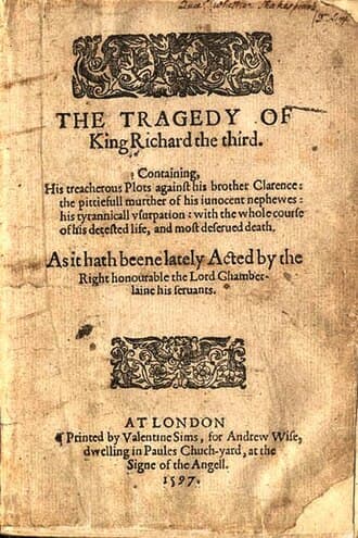 1597 quarto of Richard III