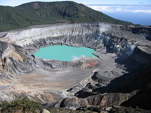 Crater of Poás volcano in Costa Rica, 2004