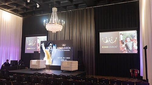 Kingvention stage at the Glaziers Hall, London, in October 2023