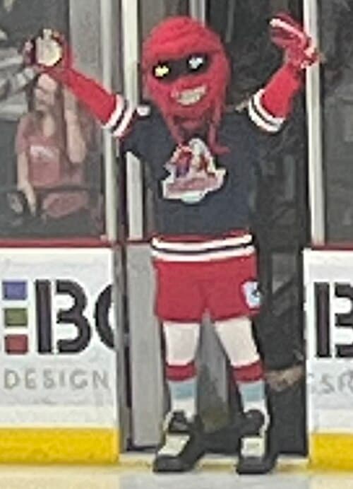 Clawdius, the mascot for the Athens Rock Lobsters.