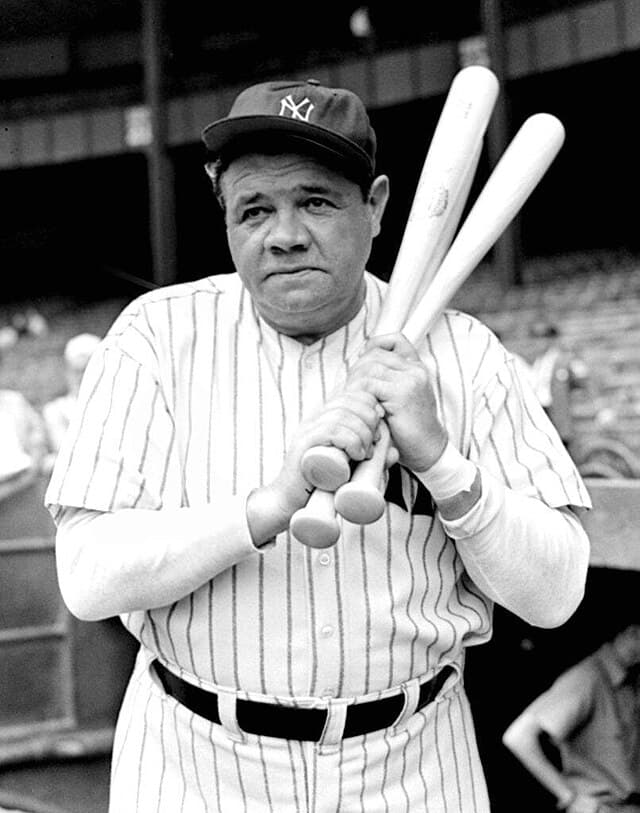 With his hitting prowess, Babe Ruth (1895–1948) ushered in an offensive-oriented era of baseball and helped lead the Yankees to four World Series titles.