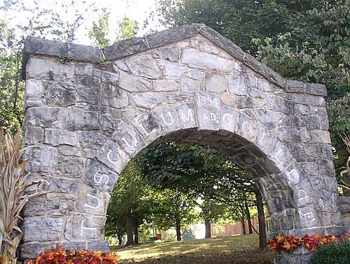The entrance gate to Tusculum University, Tennessee