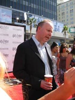 David Yates at the Hollywood premiere of Order of the Phoenix, July 2007. Yates was particularly praised for his transition from television to mainstream cinema; he had not directed a feature film prior to Order of the Phoenix.[135]