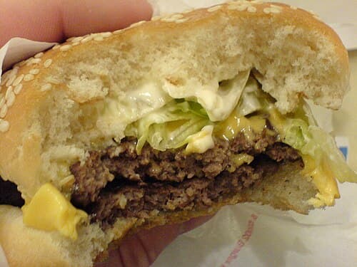 A Big King sandwich from Sweden is made without the center roll.