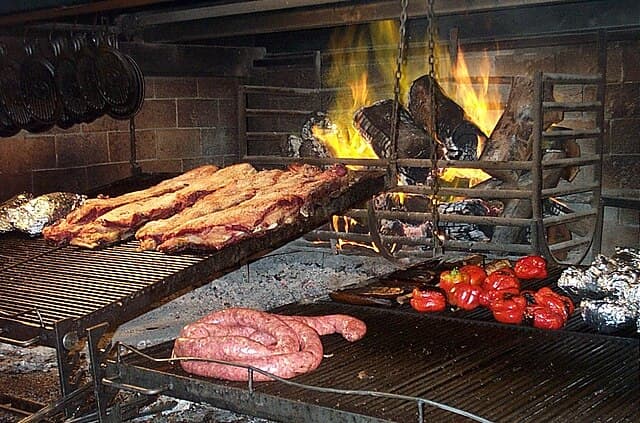A typical asado in Argentina