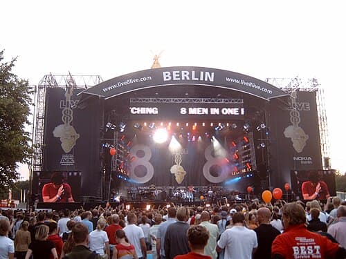 Live 8 concerts took place in 9 countries worldwide during 2005.