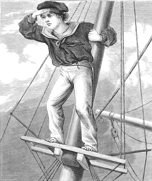 Lookout boy aloft, by Harrison Weir
