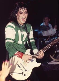 Jett performing live with the Gibson Melody Maker in Norway, during the 1980s