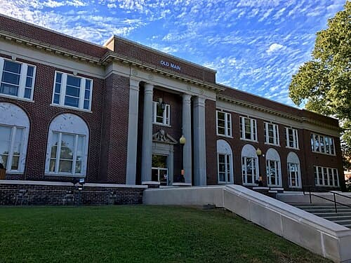 Main Hall, the oldest building on campus