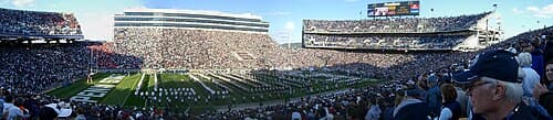Panorama of the crowd at Beaver Stadium on October 13, 2007