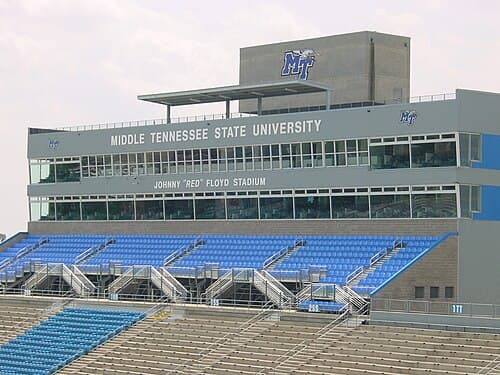 Pressbox at Johnny "Red" Floyd Stadium