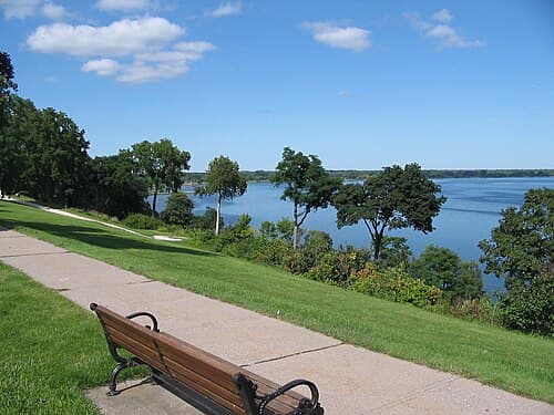 Seneca Lake, from South Main Street in Geneva, New York.