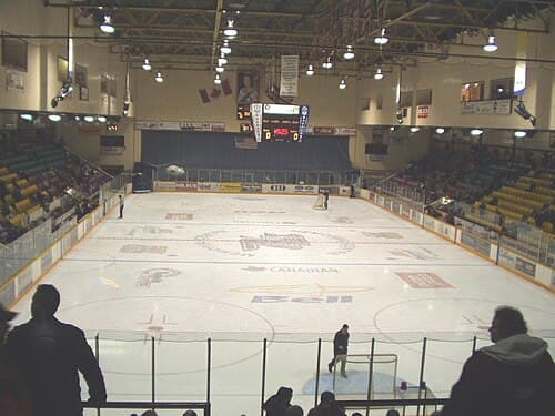 Interior of Peterborough Memorial Centre before renovation