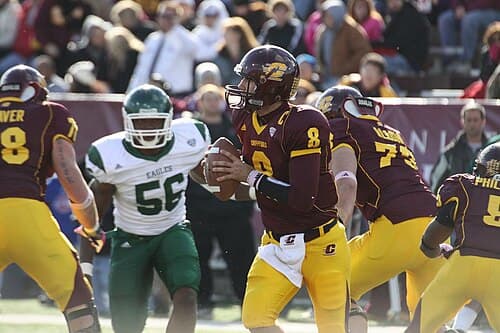 Ryan Radcliff looks to pass during a 2011 game against Eastern Michigan
