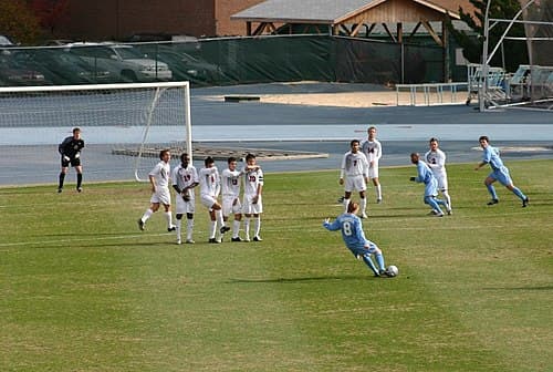 2005 men's soccer team playing SMU