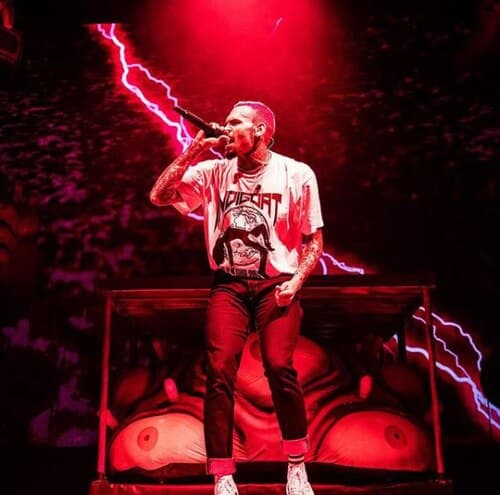 Brown performing during his Indigoat Tour in 2019