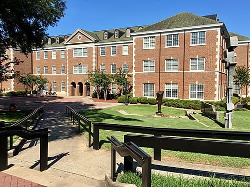 The courtyard behind Irby Hall