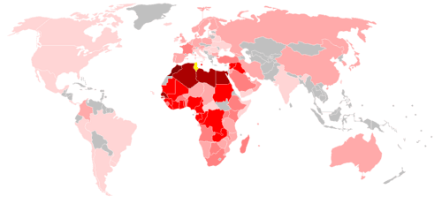 Map of teams played against Tunisia by number of matches:[note 8].mw-parser-output .col-begin{border-collapse:collapse;padding:0;color:inherit;width:100%;border:0;margin:0}.mw-parser-output .col-begin-small{font-size:90%}.mw-parser-output .col-break{vertical-align:top;text-align:left}.mw-parser-output .col-break-2{width:50%}.mw-parser-output .col-break-3{width:33.3%}.mw-parser-output .col-break-4{width:25%}.mw-parser-output .col-break-5{width:20%}@media(max-width:720px){.mw-parser-output .col-begin,.mw-parser-output .col-begin>tbody,.mw-parser-output .col-begin>tbody>tr,.mw-parser-output .col-begin>tbody>tr>td{display:block!important;width:100%!important}.mw-parser-output .col-break{padding-left:0!important}}
 


  1 Match  2–4 Matches
  5–9 Matches   10–20 Matches
  20–49 Matches   +50 Matches 

