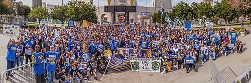 Rally held at the Los Angeles Memorial Coliseum in support of the Rams moving back to Los Angeles