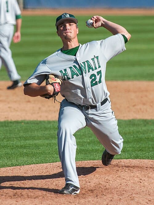 A Hawaii pitcher at George C. Page Stadium in 2011