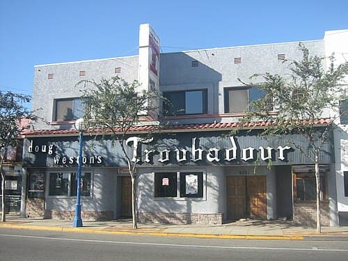 The Troubadour in West Hollywood, where Waits's performances brought him to the attention of Herb Cohen and David Geffen