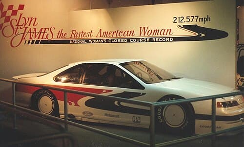 Lyn St. James' car driven in 1988 at Talladega to break the women's closed circuit speed record.