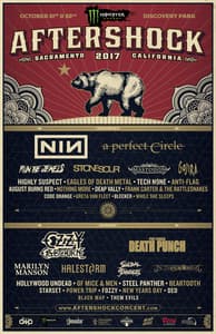 Tour poster for the 2017 Aftershock Festival.