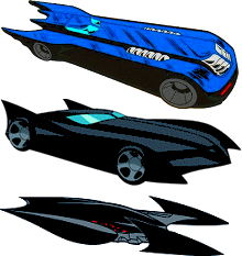 The Batmobiles throughout the DC animated universe