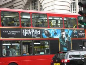 An advertisement for the film on a London double-decker bus.