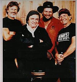 The Highwaymen members Kris Kristofferson, Johnny Cash, Waylon Jennings, Willie Nelson