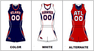 Uniforms from 2007 to 2015. In 2014, the shorts logo changed to the team's updated "Pac-Man" logo.