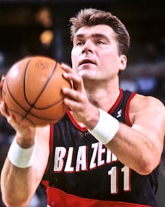 After being drafted by the Trail Blazers several years prior, Arvydas Sabonis made his NBA debut during the 1995–96 season.