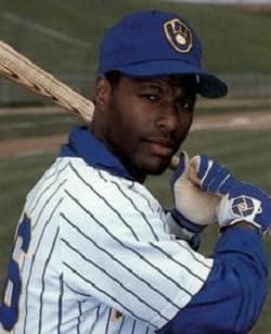 Milwaukee's home uniform design in the 1980s as worn by Mike Felder