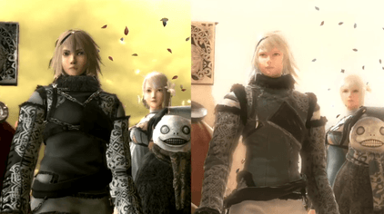 The remaster of Nier (right) updated the character art and used the younger version of the protagonist.