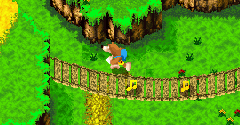 Banjo, the player character, explores one of Grunty's Revenge's levels.