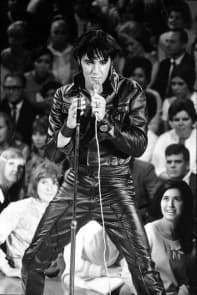 Presley during a stand-up session. The photo was featured on the cover of Rolling Stone in 1969.